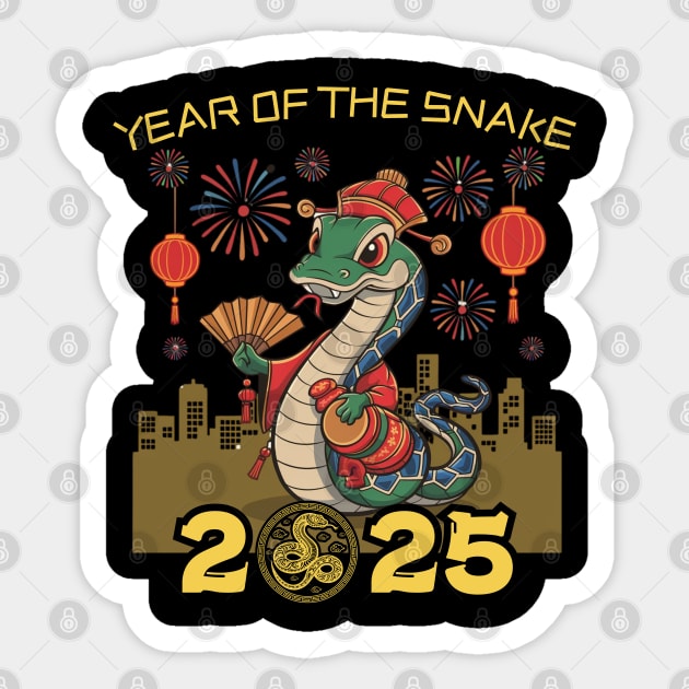 Year Of The Snake 2025, Chinese New Year Sticker by Creatifly Graphic Tees
